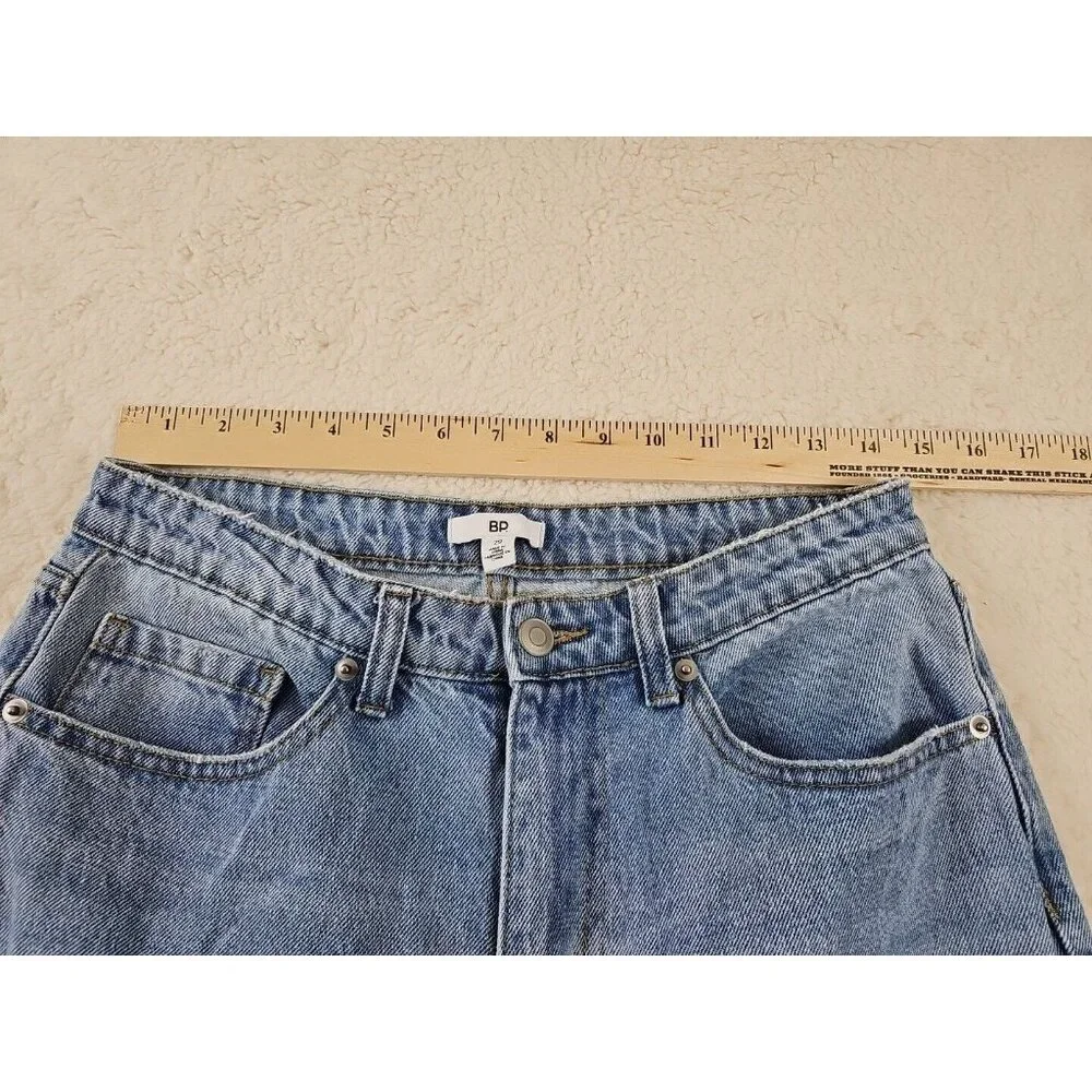 BP Be Responsible Women's Size 29 Jeans High Rise Wide Leg Denim Blue Distressed